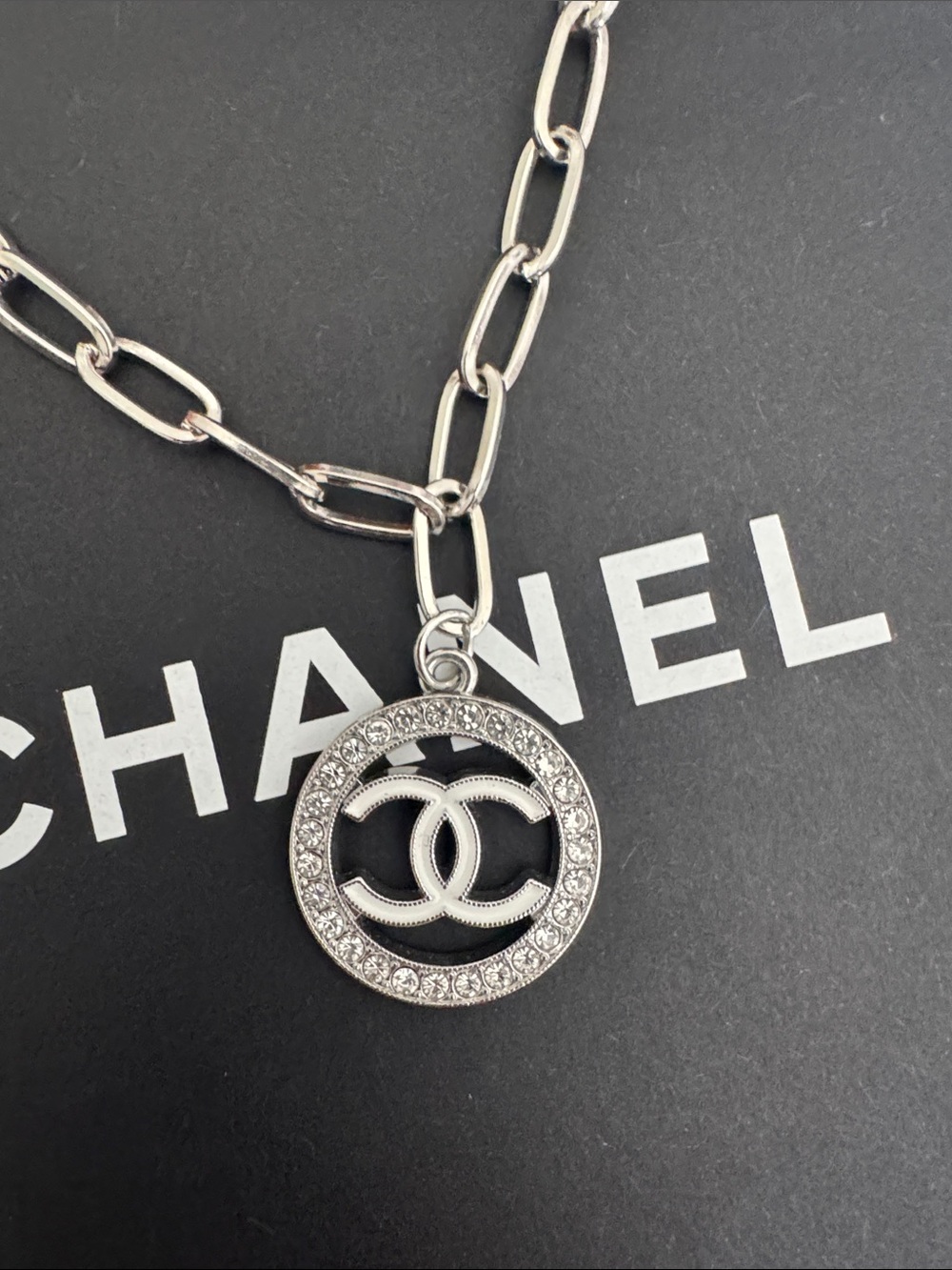 Chanel Silver CC Pendant Chain Necklace - Picture 2 of 4